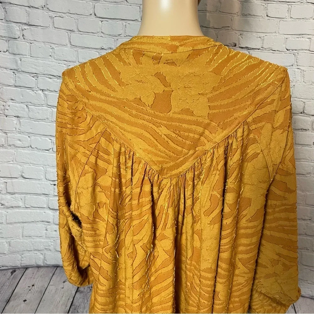 New Free People Can't Stop Dreaming Brown Long Sleeve Tunic Size XS
